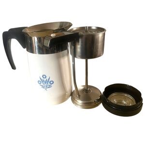 VTG Corning Ware Cornflower Blue 10 Cup Percolator Electric Coffee Pot NO CORD!